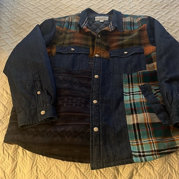 Men’s Sun Stone quilted patchwork Jean jacket Size XL - Picture 2 of 5